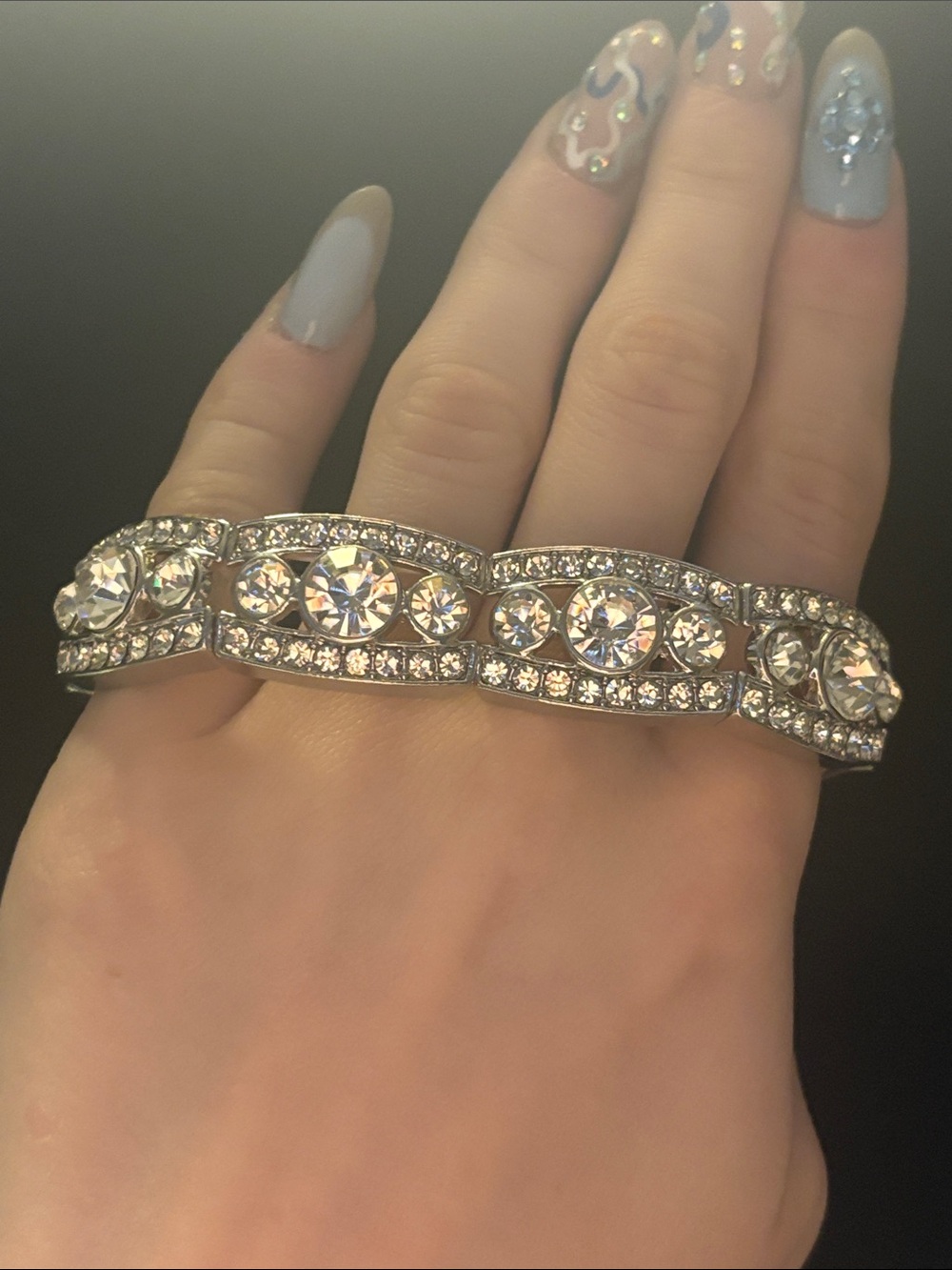Paparazzi Clear Crystal Pavé Link Bracelet - Silver Tone
